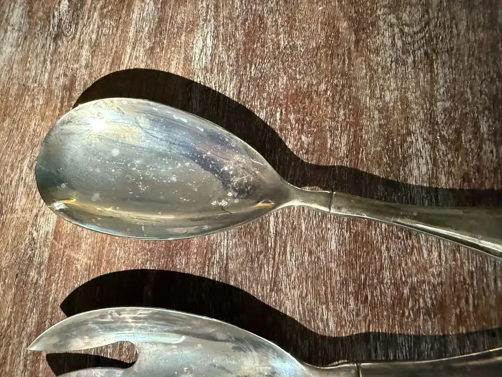 Godinger Silver Plated Salad Serving Set Fork and Spoon